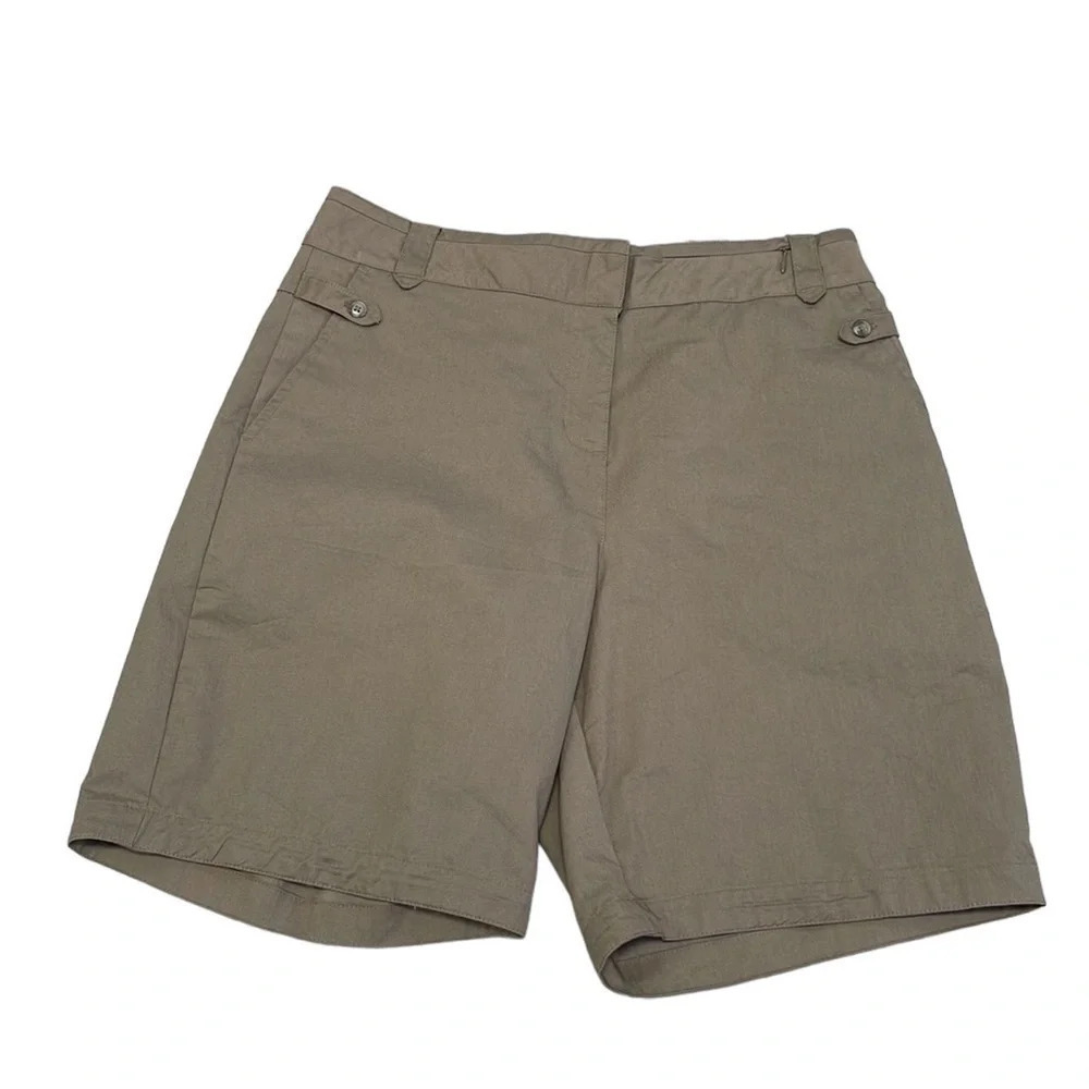 EXOFICCIO SHORTS Khaki Tan Pockets Flat Front Outdoors Size 10